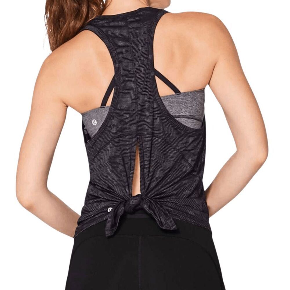 LULULEMON ATHLETICA Miles Ahead Tank (Camo) in Black Size 6